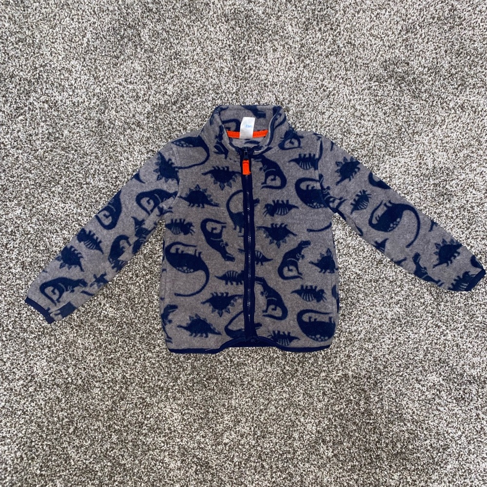 Kids Dinosaur Print Jacket - Gray